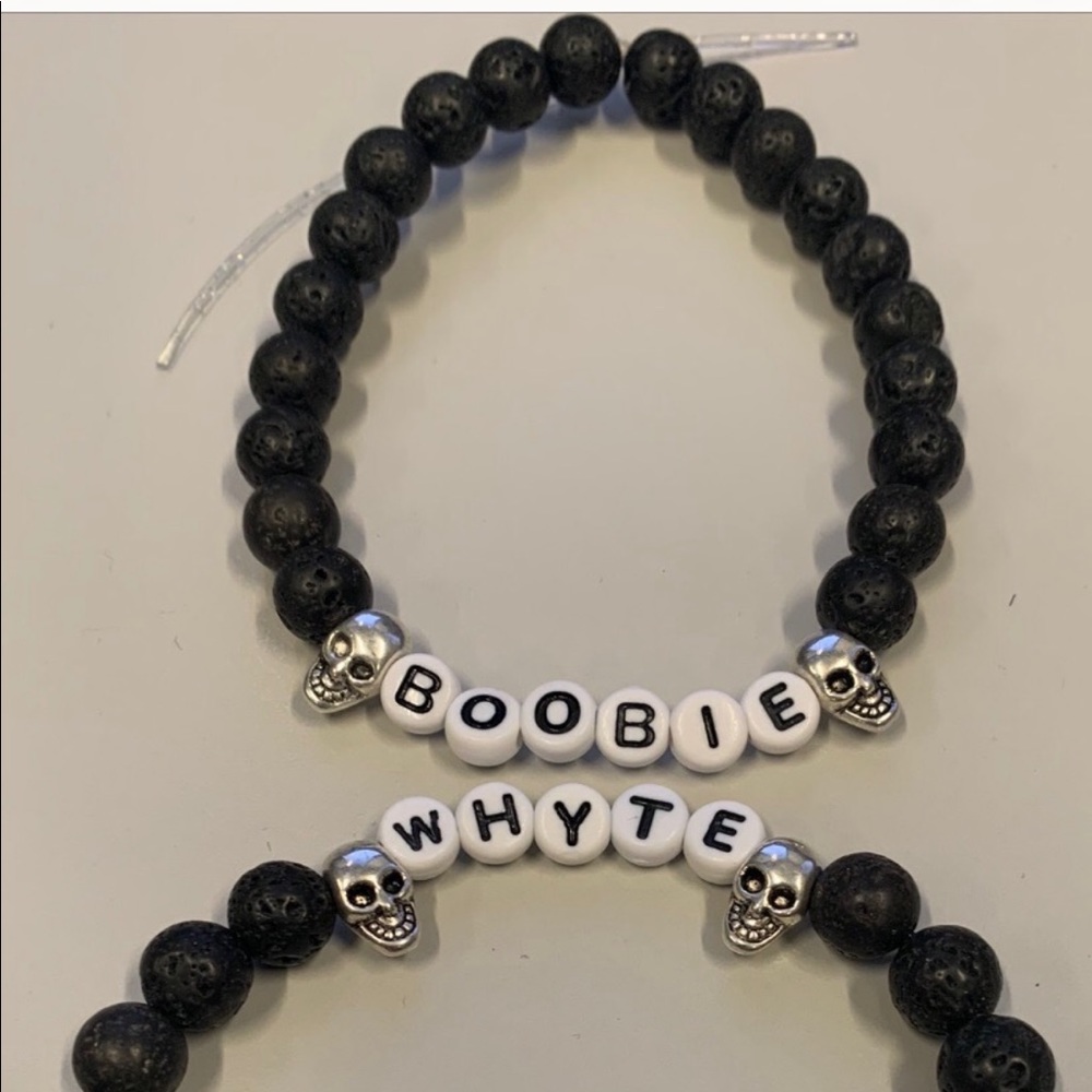 Skull  lava beaded bracelet $20